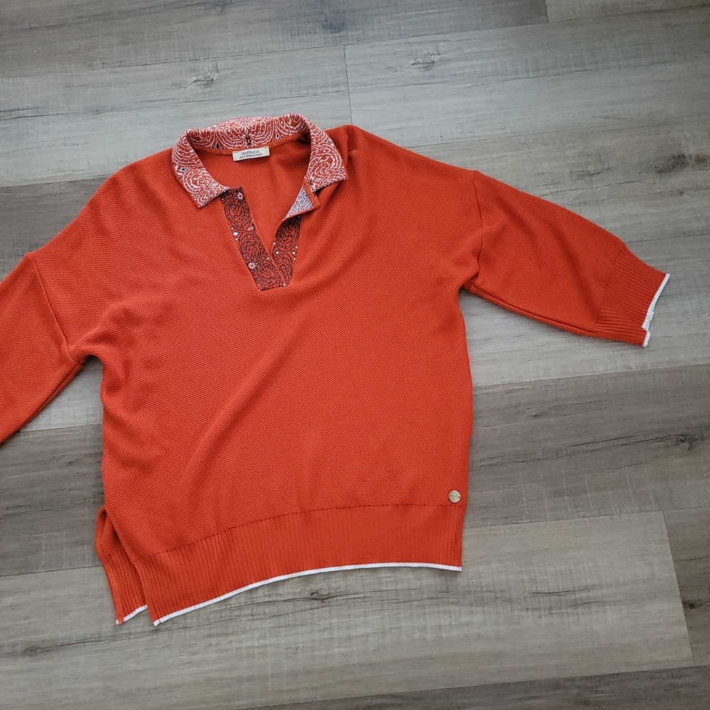 Women's Orange Collared Blouse - image 3